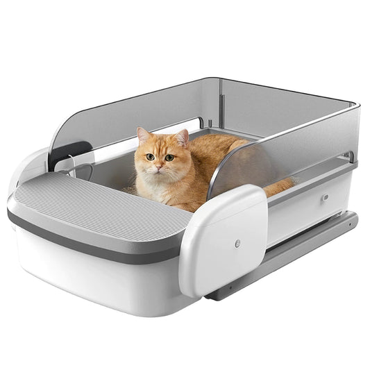 Self Cleaning Litter Box with Auto Safety Sensors for Multiple Cats