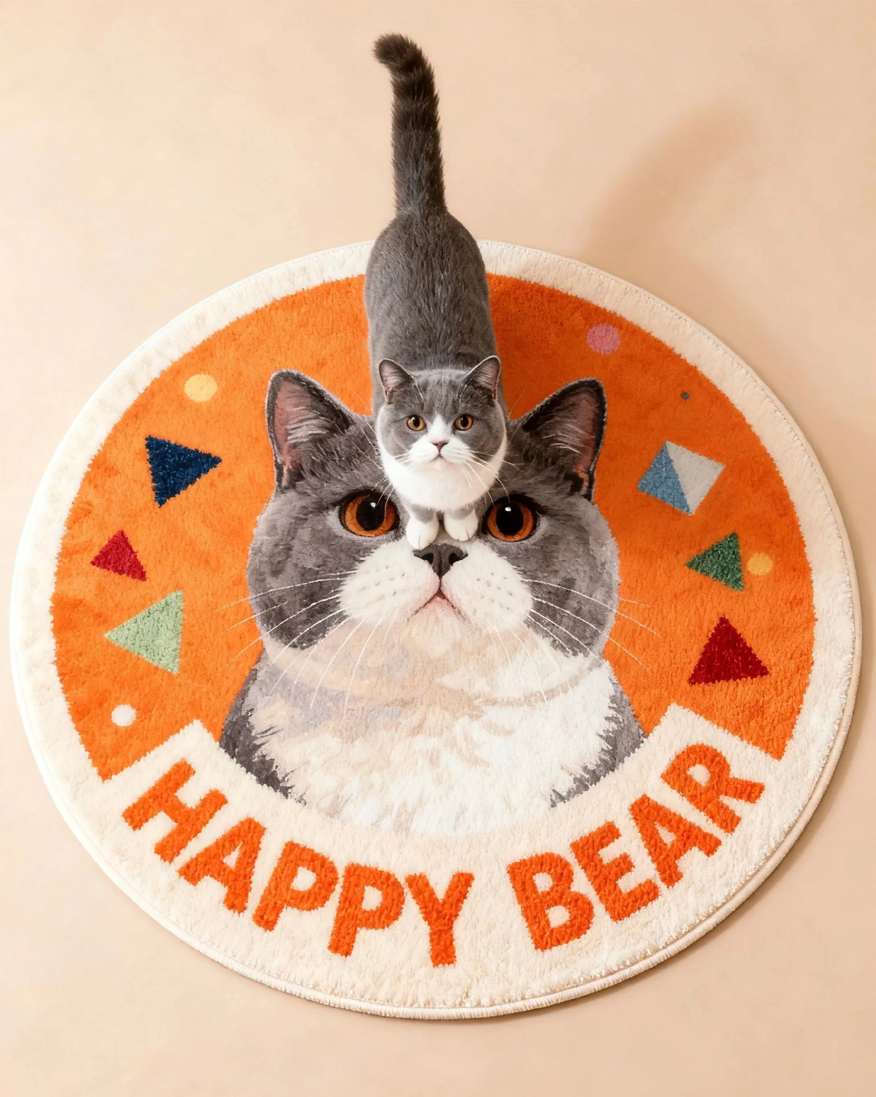 Custom Pet Portrait Rug – Personalized Cat & Dog Floor Mat