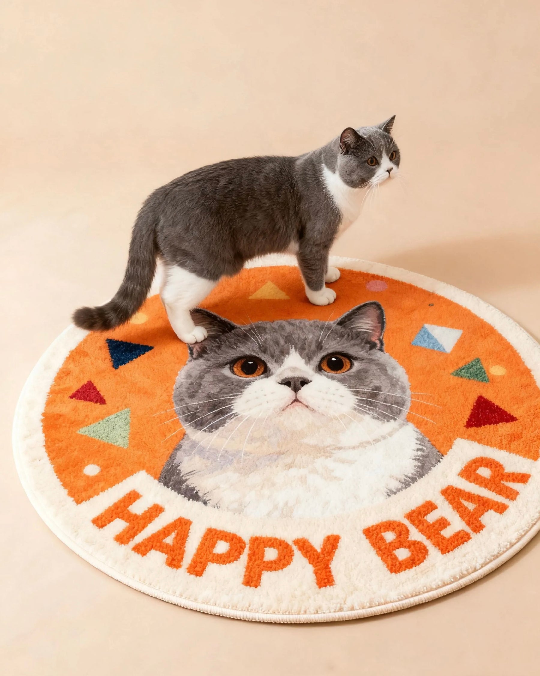 Custom Pet Portrait Rug – Personalized Cat & Dog Floor Mat